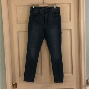 High waisted ankle length denim jeans women